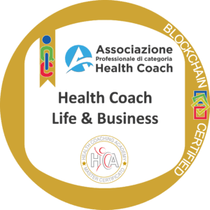digital badge di HEALTH life e business, rilasciato dall'Associazione di categoria professionale health coaching academy