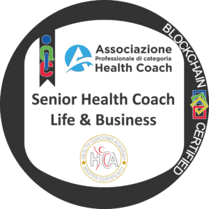 digital badge di senior HEALTH life e business, rilasciato dall'Associazione di categoria professionale health coaching academy